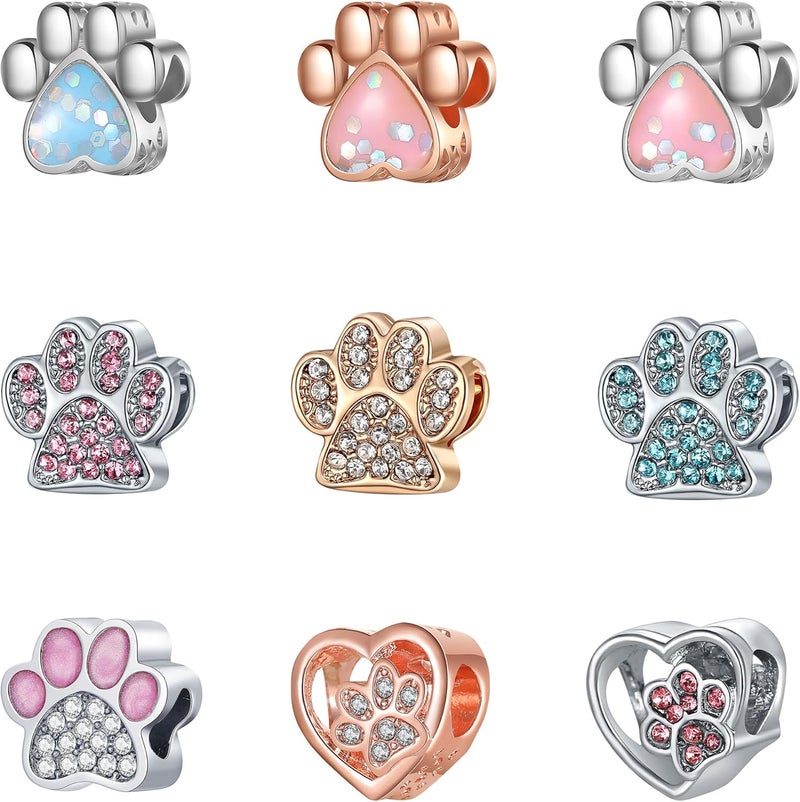 Acrobious 9PCS European Charms Beads Pendant For Bracelet, Charms DIY Bracelets Necklace Jewellery Gift - Image 1